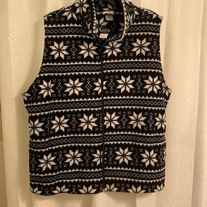 Black festive patterned vest